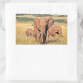 Elephant-familie in de struik rechthoekige sticker (Tas)