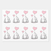 Elephant-familie met roze hartballonnen inpakpapier vel (Voorkant)