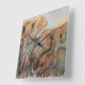 ELEPHANT FAMILIE VIERKANTE KLOK (Hoek)