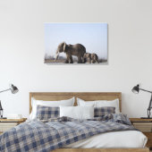 Elephant Family background blue sky Canvas Afdruk (Insitu (Slaapkamer))