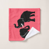 Elephant Family Bath Towel Set Couparen - Uw kleur Bad Handdoek (Wasdoekje)