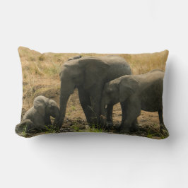 Elephant Family Bonding Lumbar Kussen