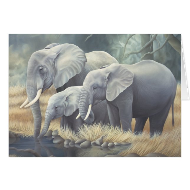 "Elephant Family Card" (Voorkant Horizontaal)