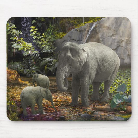 ELEPHANT FAMILY GREEN ROOM MUISMAT (Voorkant)