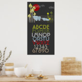Elephant Family in Forest Alphabets & Numbers Poster (Keuken)