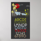 Elephant Family in Forest Alphabets & Numbers Poster (Voorkant)