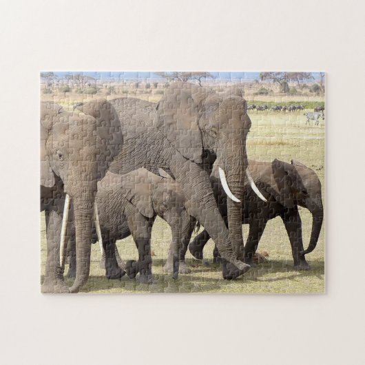 Elephant Family Jigzaag Puzzle Legpuzzel (Horizontaal)