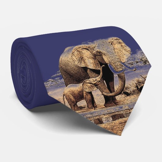 Elephant Family kunstwerk Stropdas (Opgerold)