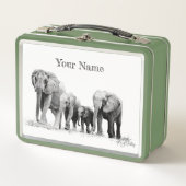 Elephant Family Lunch Box – Aangepast geschenk (Voorkant)