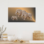 Elephant Family Poster (Keuken)