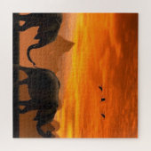 Elephant Family Puzzle Sunset Legpuzzel (Horizontaal)