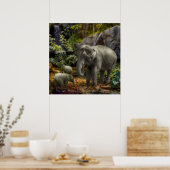 Elephant Family RAIN FOREST PARTY Poster (Keuken)