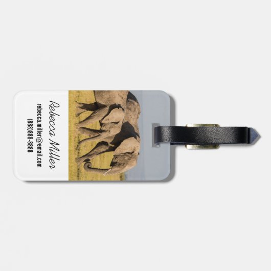 Elephant Family Walking Bagagelabel (Achterkant horizontaal)