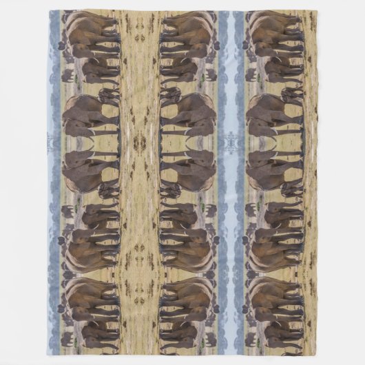 Elephant Family Walking Fleece Deken (Voorkant)