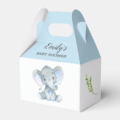 Elephant Favor Box (Boy Baby shower / Birthday) Bedankdoosjes (Achterkant)