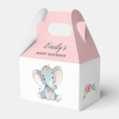 Elephant Favor Box (Girl Baby shower / Birthday) Bedankdoosjes (Achterkant)