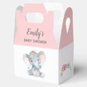 Elephant Favor Box (Girl Baby shower / Birthday) Bedankdoosjes (Geopend)