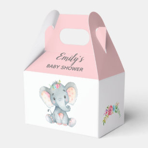 Elephant Favor Box (Girl Baby shower / Birthday) Bedankdoosjes