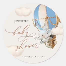 Elephant Favor Tags! Baby shower Klassieke Ronde S Ronde Sticker