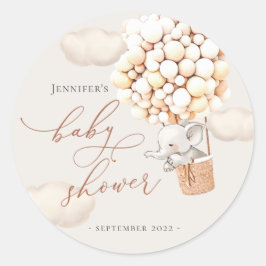 Elephant Favor Tags! Baby shower Klassieke Ronde S Sticker