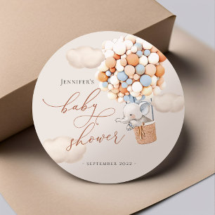 Elephant Favor Tags! Baby shower Klassieke Ronde S Sticker