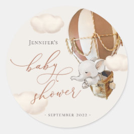 Elephant Favor Tags! Baby Shower Ronde Sticker