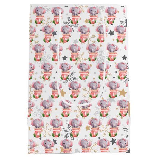 Elephant Feestdagen aanpassen Medium Cadeauzakje (Achterkant)