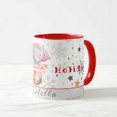 Elephant Feestdagen passen Tekst en Naam aan Mok (Voorkant rechts)