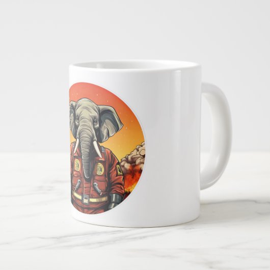 Elephant Firefighter Grote Koffiekop (Voorkant rechts)