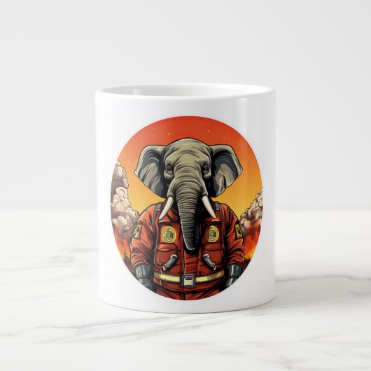 Elephant Firefighter Grote Koffiekop (Voorkant)