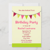 Elephant & Flags Birthday Party Invite Kaart (Achterkant)