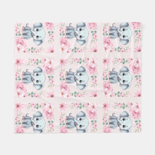 Elephant Fleece Blanket Deken (Voorkant (Horizontaal))