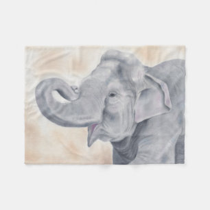Elephant fleece deken