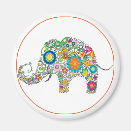 Elephant Floral Art Magneet
