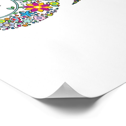 Elephant Floral Art Poster (Hoek)