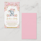 Elephant Floral Baby shower brengt boek mee Informatiekaartje (Voorkant / Achterkant)