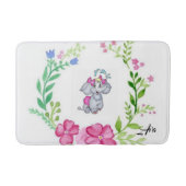 Elephant Floral Bathroom Bath Mat (Voorkant)