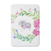 Elephant Floral Bathroom Bath Mat (Voorkant Verticaal)