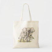Elephant Floral Canvas tas (Voorkant)