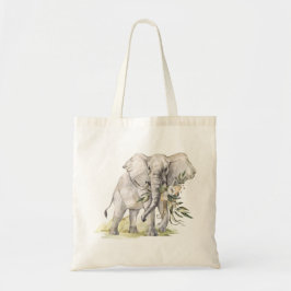 Elephant Floral Canvas tas