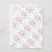 Elephant Floral Diamond Girl Baby shower Kaart (Achterkant)