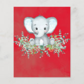 Elephant Floral Eucalyptus Baby douche Invitaties Flyer (Achterkant)