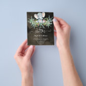 Elephant Floral Eucalyptus Baby douche Invitaties Flyer (Hand)