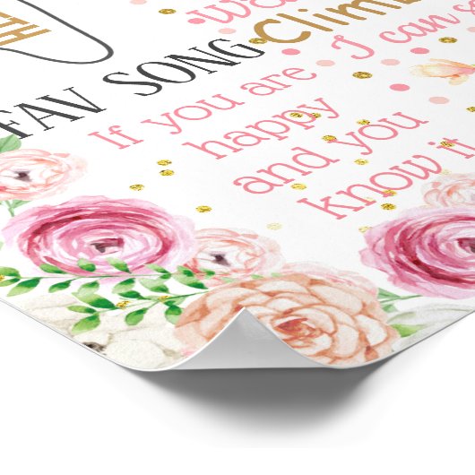 Elephant Floral First Birthday board Poster (Hoek)