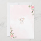 Elephant floral girl baby shower kaart (Achterkant)