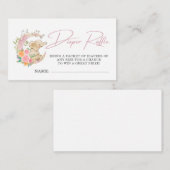 Elephant Floral Moon Baby shower Diaper Raffle Informatiekaartje (Voorkant / Achterkant)