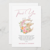 Elephant Floral Moon Baby shower Hartelijk dank Kaart (Voorkant / Achterkant)