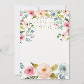 Elephant Floral Rustiek Meisje 1e Verjaardag Blush Kaart (Achterkant)