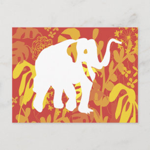 Elephant Floral Safari Oerwoud Briefkaart