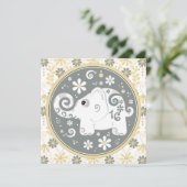 Elephant Floral Sweet 16 Birthday Invitation Kaart (Staand voorkant)